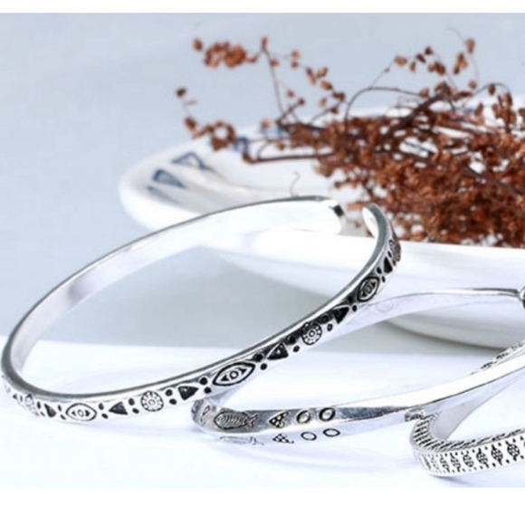 NEW Men’s Unisex Engraved 925 Sterling Silver Adjustable Cuff Bracelet - Picture 5 of 16